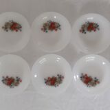 6 plates fruits of the woods arcopal ripe strawberry raspberry