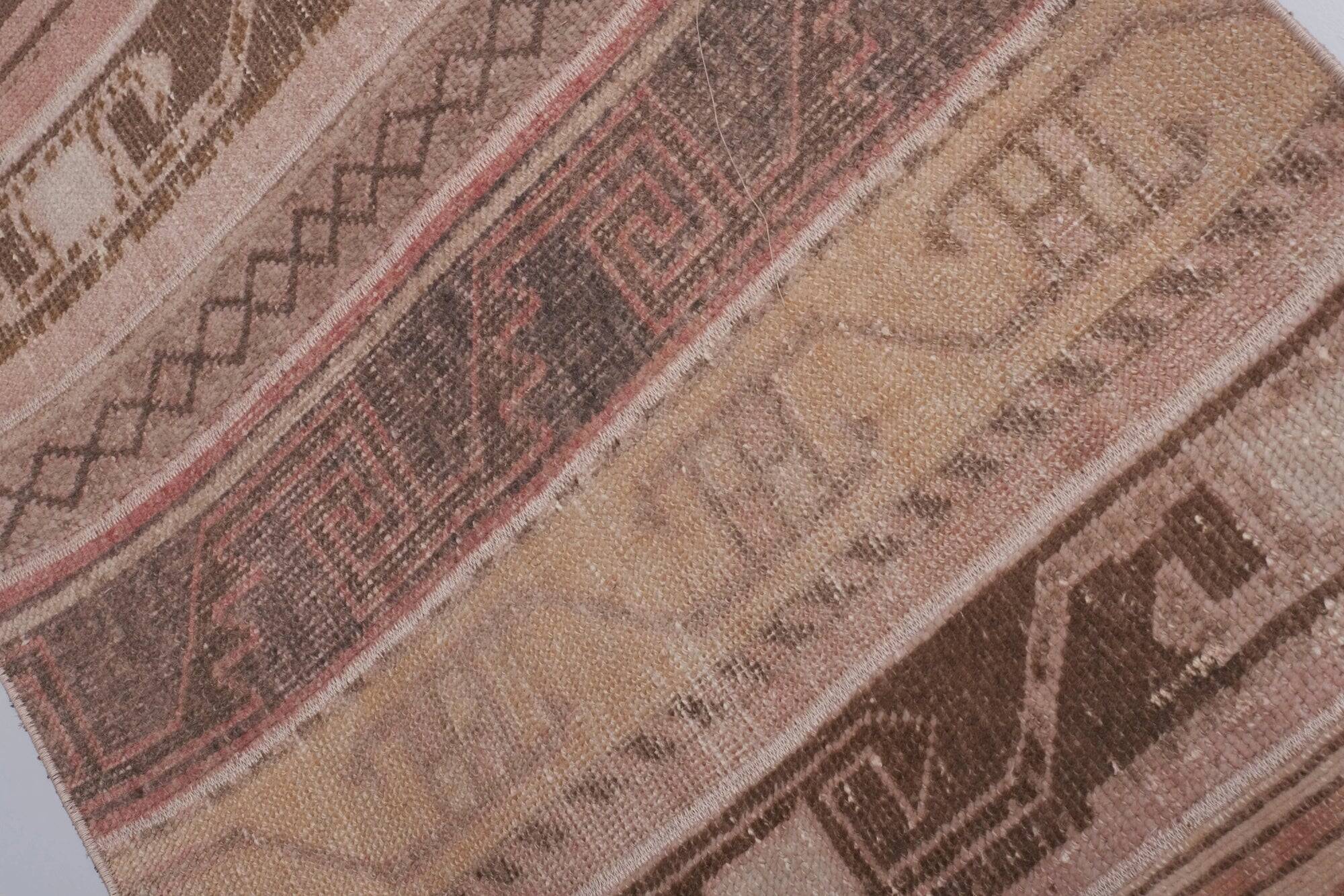 Vintage Turkish hallway rug 75x836 cm