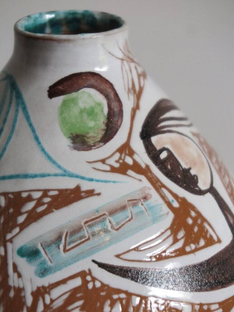 Italian Ceramic Vase by Elio Schiavon, 50s