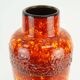 VASE des années 1960-70 de la période pop Scheurich rouge orange jaune bleu modèle 517-30