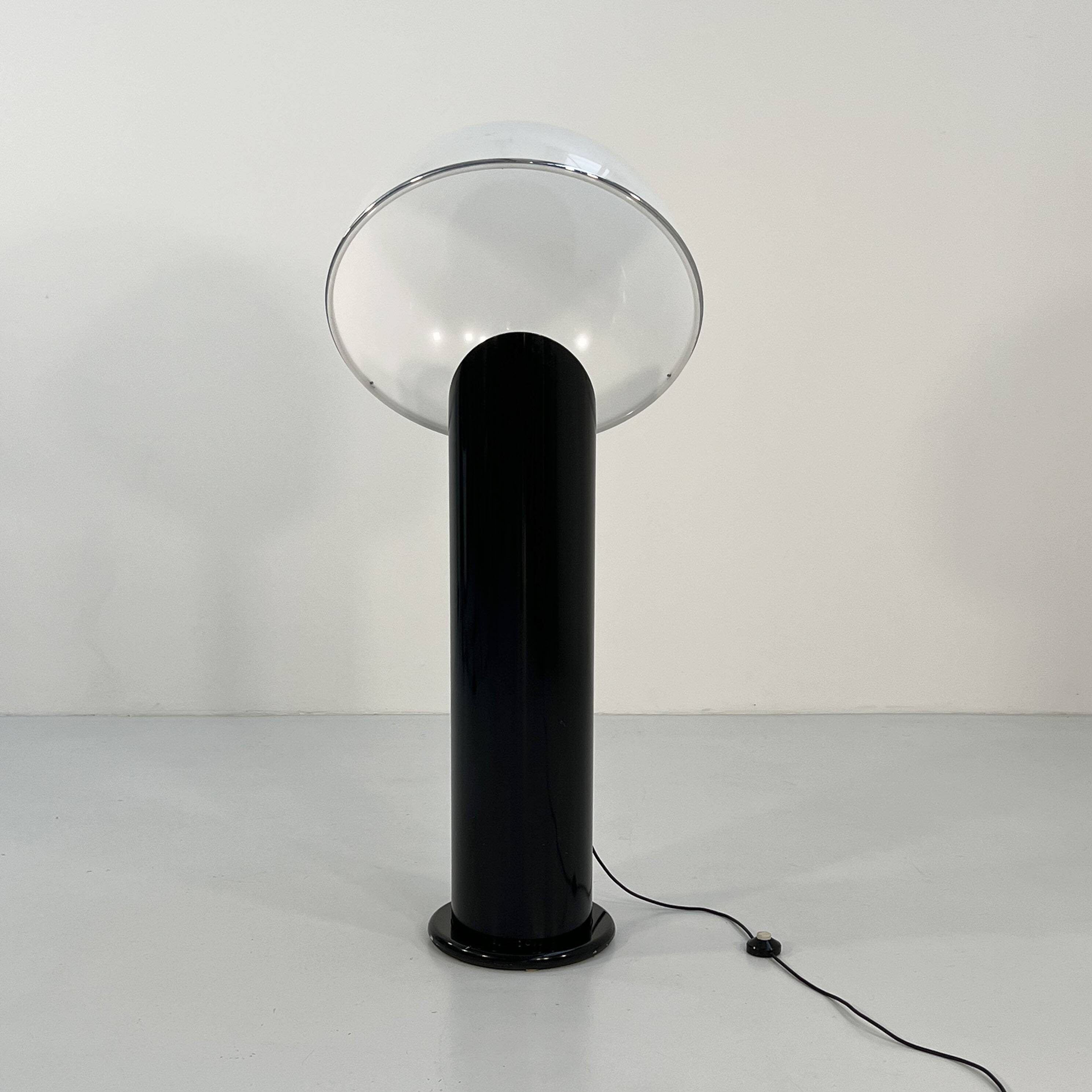 Black ciot floor lamp by ennio chiggio for lumenform, 1970