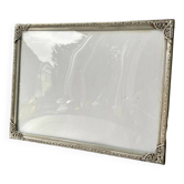 Vintage metal silver colored frame 24.5 cm x 18.5 cm  convex glass