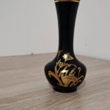 Black decorative vase with gold pattern