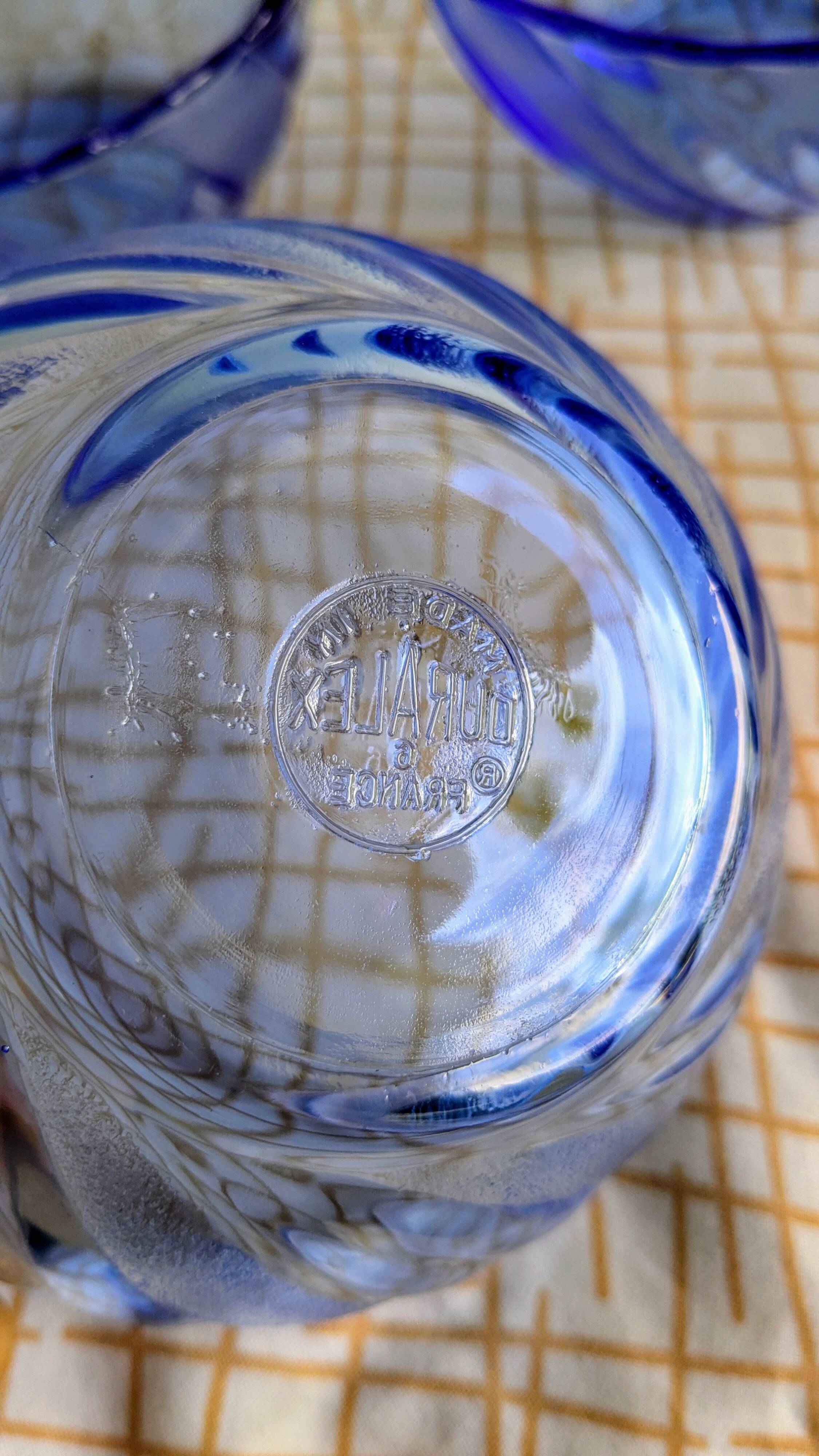 Set of 6 vintage blue bowls by Duralex