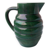 Green ceramic pitcher