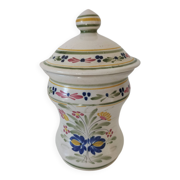 Pot Keraluc Quimper décor floral breton peint main
