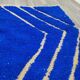 Handmade blue decorated rug 250cm x 200cm