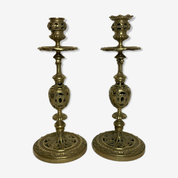 Old pair of bronze torches late nineteenth century
