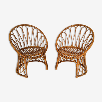 Pair rattan heaters 1960/1970