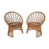 Pair rattan heaters 1960/1970