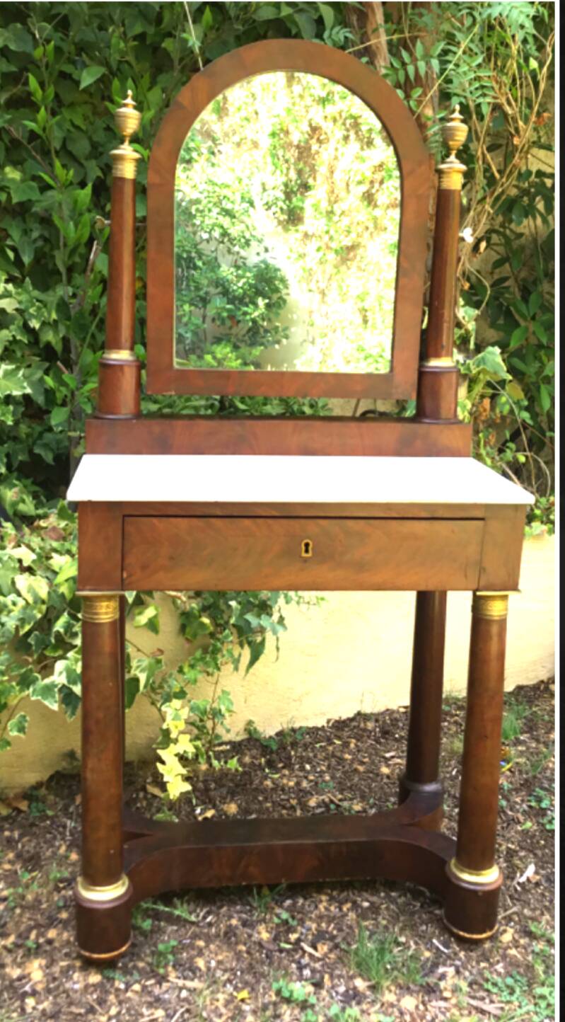 Beautiful period dressing table empire.ornamentation of gilded bronzes
