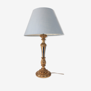 Lampe en bois doré