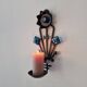 Sculptural Iron and blue glass candle sconce for Dantoft, Denmark 1960's/1970's