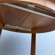 Round table in solid elm from the 1970s by Maison Regain.