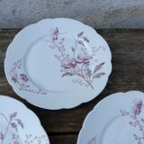 Lot de 5 assiettes à dessert anciennes motifs fleurs