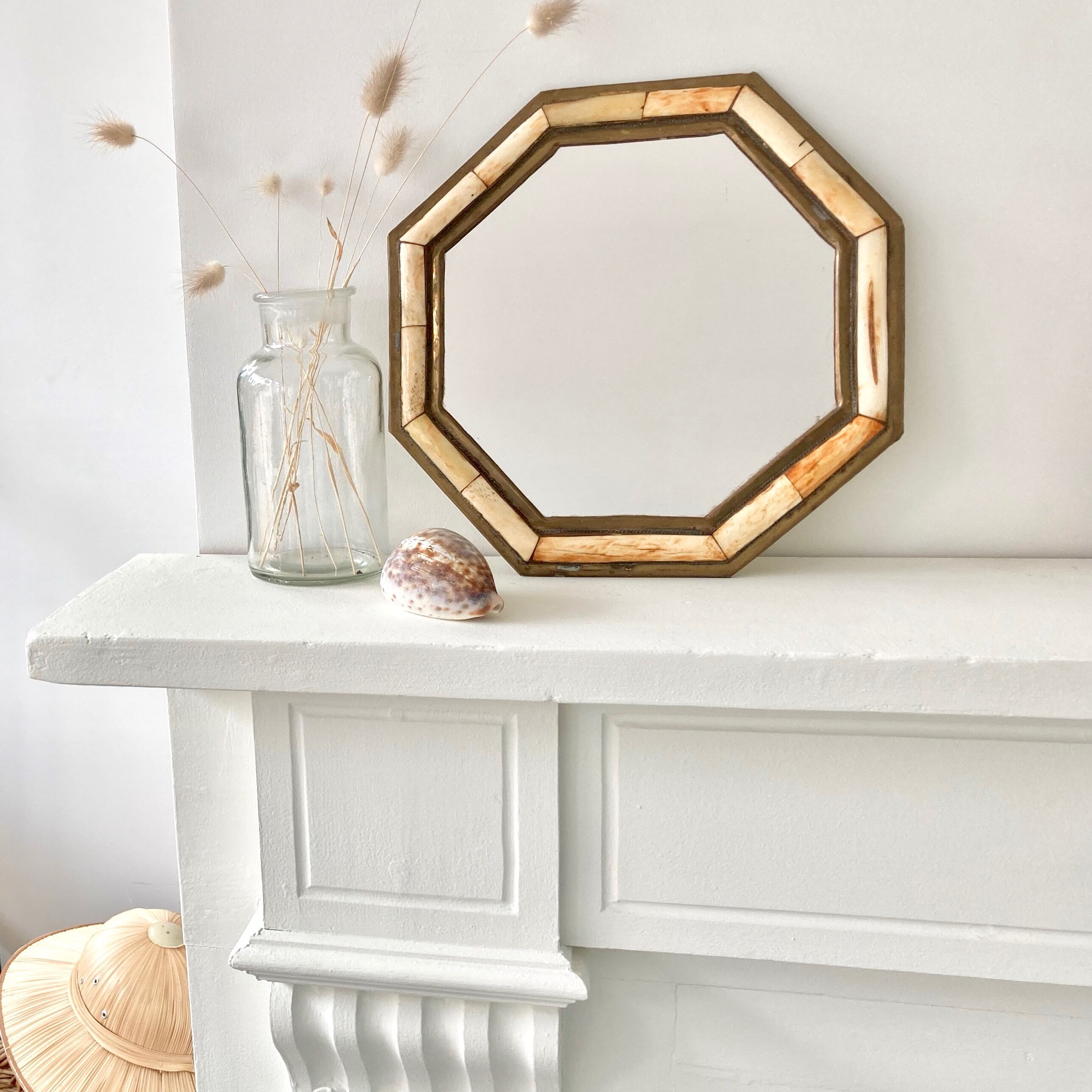 Vintage brass mirror