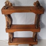 Boat shelf 3 levels in wood and rope