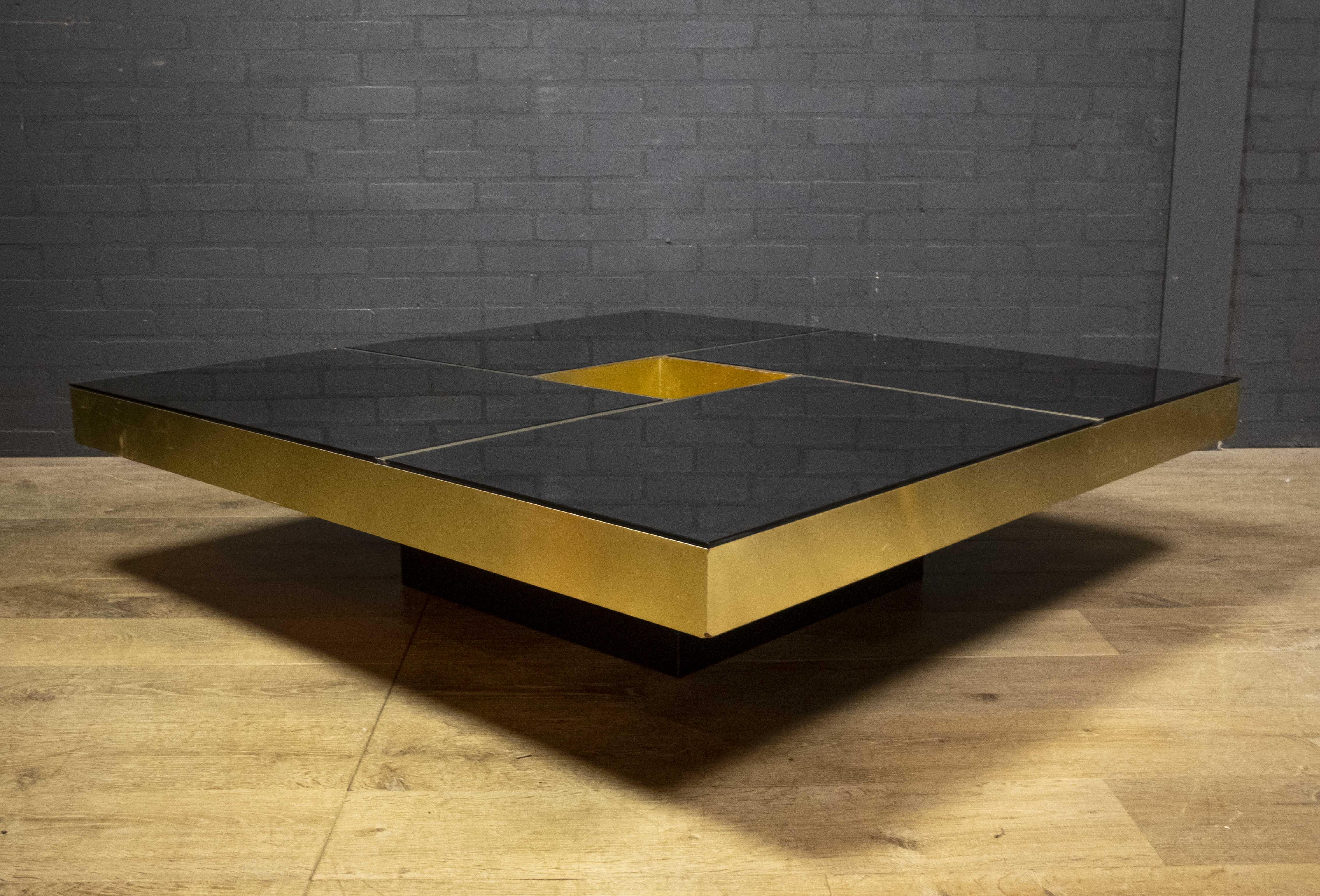 Mirror coffee table "Shilling" by Giovanni Ausenda & Guido Baldi Grossi, Italy 1970