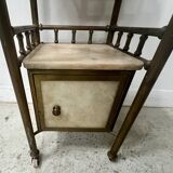 Art Deco bedside table in brass and veined marble, 20th century