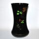 Charles X vase in black opaline with hand-painted floral enamel decoration, 30 cm.
