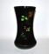 Vase Charles X en opaline noir décor émaillé fleuri peint à la main