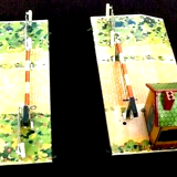 Level crossing with barrier guard house Made in France Meccano