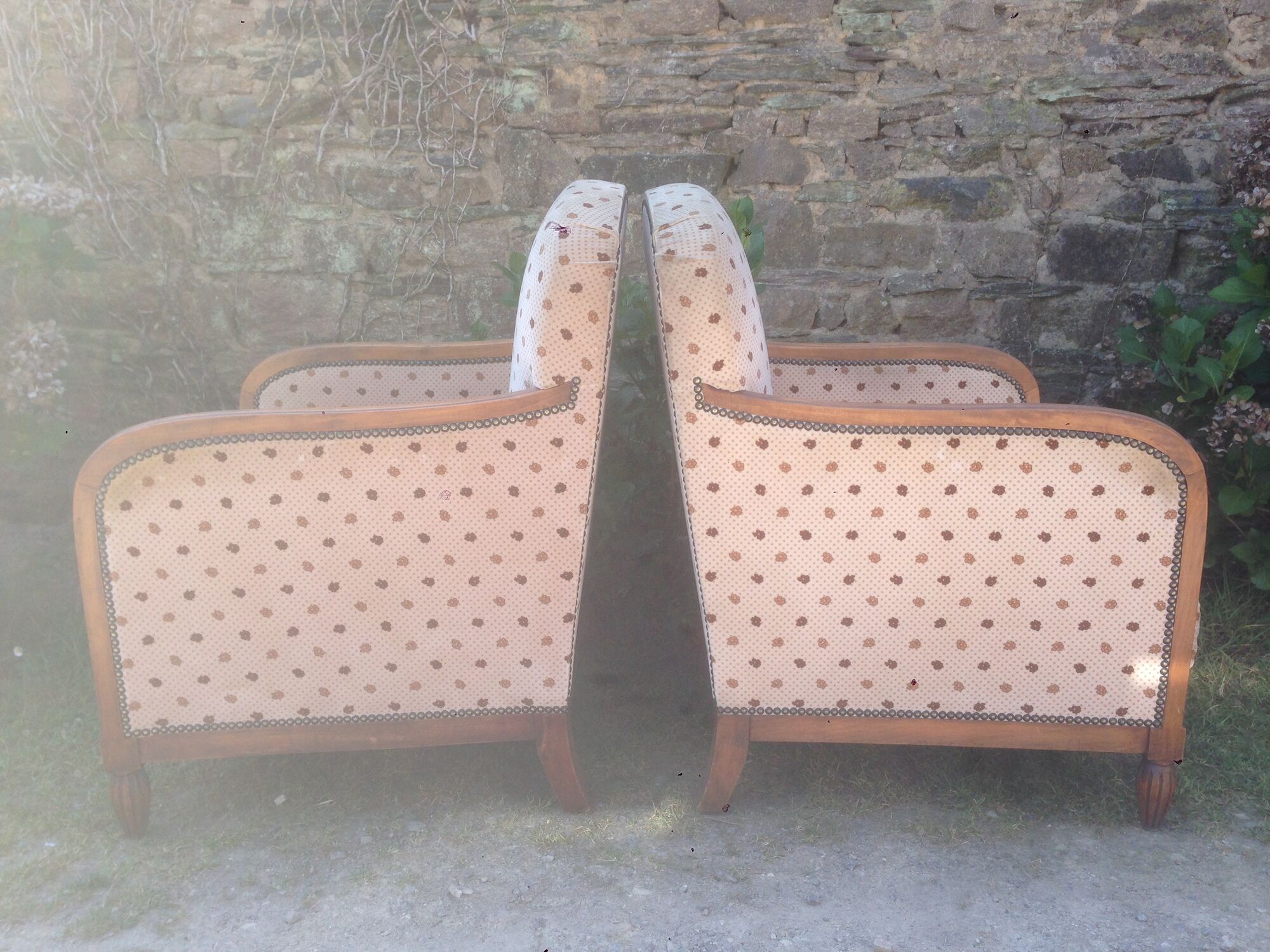 Pair of beech armchairs 1930