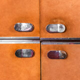 Wooden wardrobe cabinet design 70s vintage modernariato