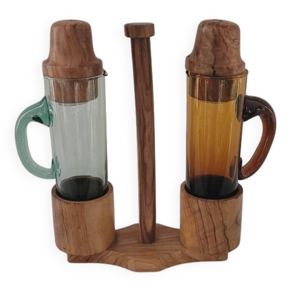 Ensemble salière poivrière huile et vinaigre 60's