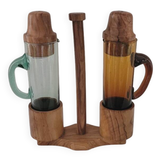 60's salt pepper oil and vinegar set
