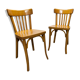 Paire de chaises bistrot Baumann 1970 couleur miel