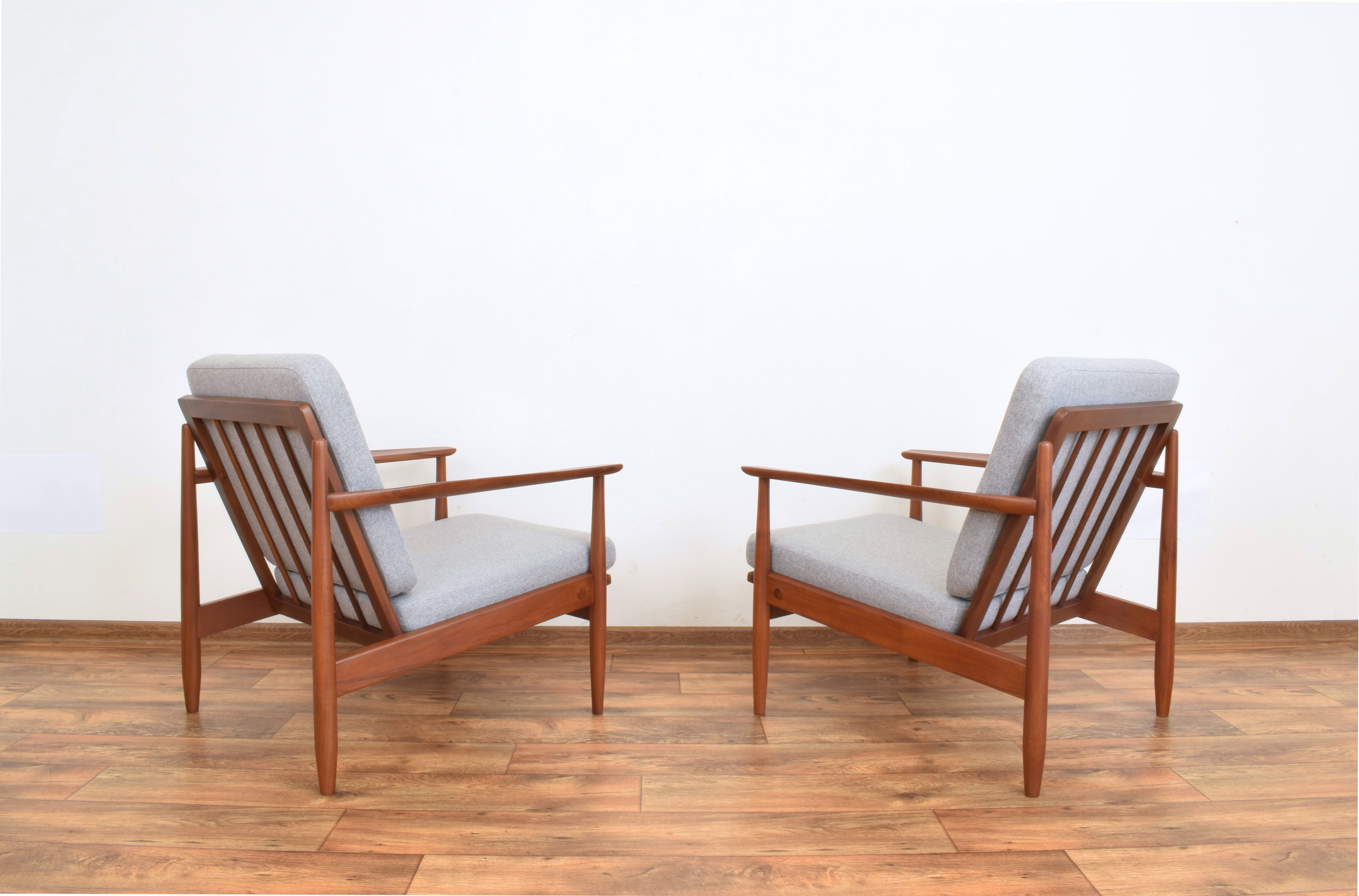 Danish teak lounge chairs, set of 2.