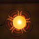 French modern orange metal ribbon lamp