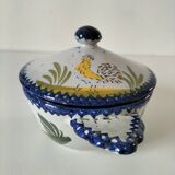 Earthenware bowl with lid from Charolles, village decoration.