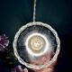 Suspension tulipe vintage en verre holophane