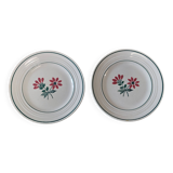 Paire d'assiettes dessert en faïence céranord modèle Gigi