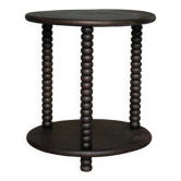 Turned wood coffee table, wooden side table, bedside table.