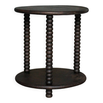 Turned wood coffee table, wooden side table, bedside table.