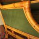 Mid-century wingback chair in bamboo and olive green, 1960s