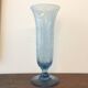 Blue bubble glass vase