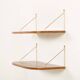 Danish extra deep teak floating shelves, set of 2