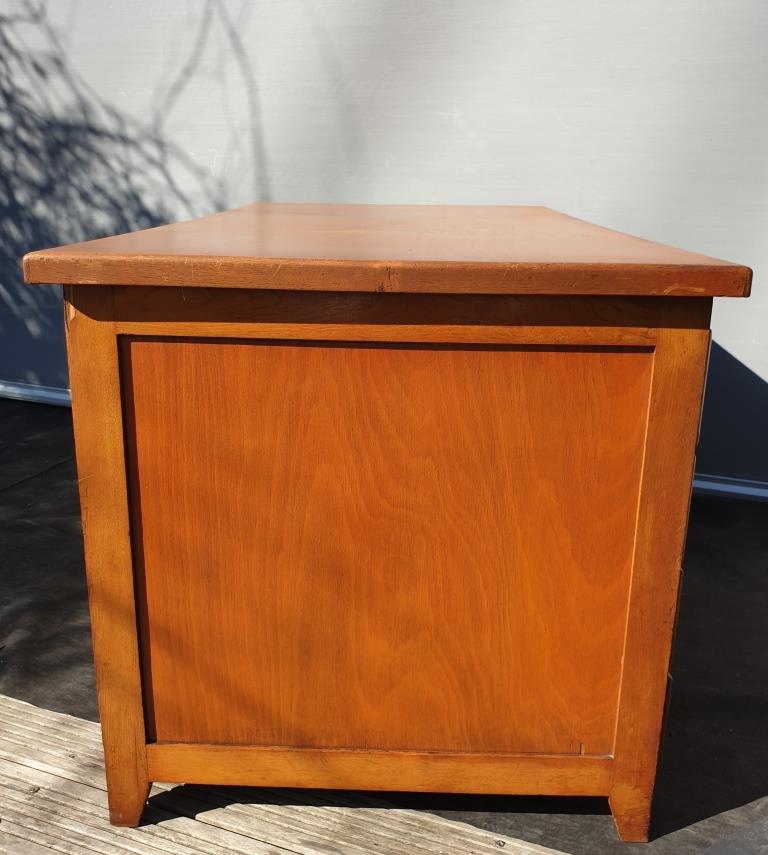Oak desk 8 drawers double boxes 1950