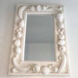 Unique decorative plaster mirror with fruit decorations