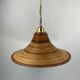 Pencil split reed rattan bamboo and brass pendant Lamp, 1970s
