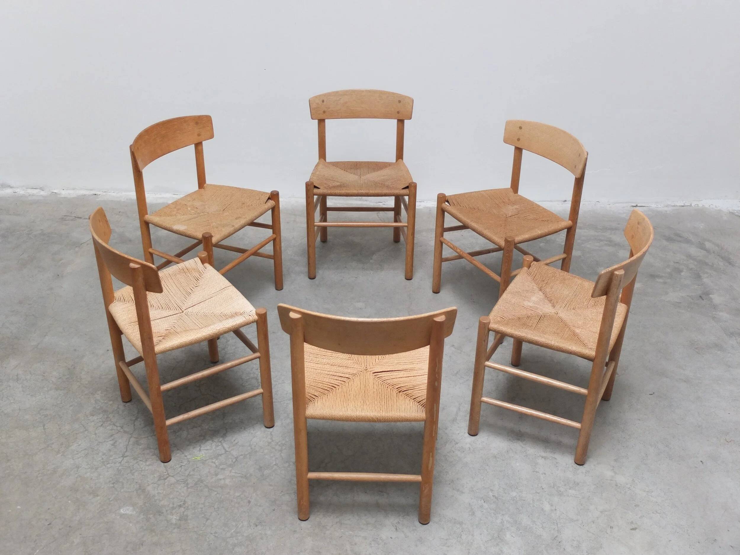 Ensemble précoce de 6 chaises de salle à manger 'J39' par Børge Mogensen pour FDB Møbler, 1947