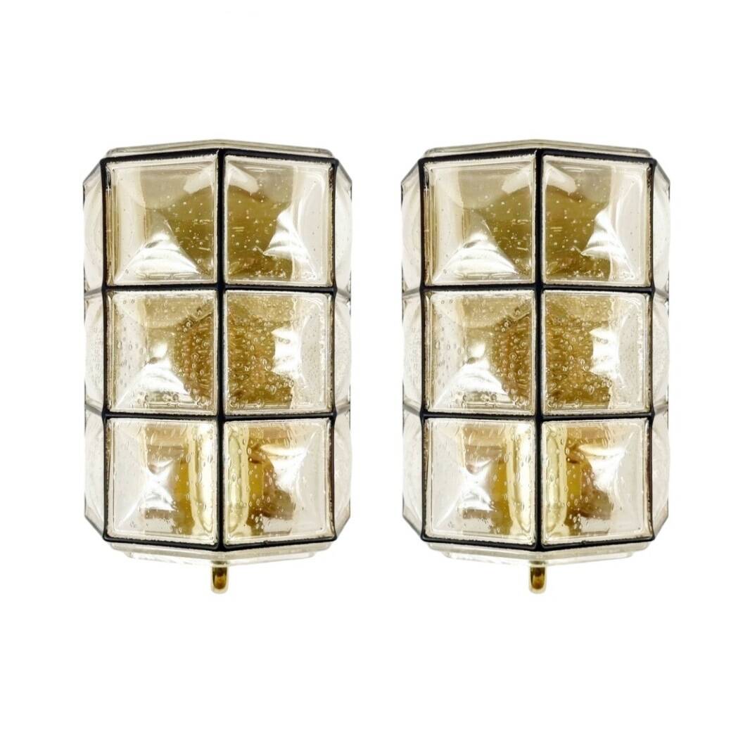 Mid-Century Glass Wall Light from Limburg, Germany, 1960s