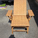 Rattan garden deckchair half XXth
