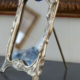 Table mirror Art Nouveau style in solid bronze 20x26cm