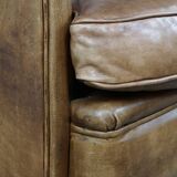 Cowhide Leather Club Chair in a Light Cognac Color
