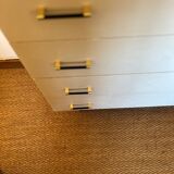 Vintage white chest of drawers with compass feet
